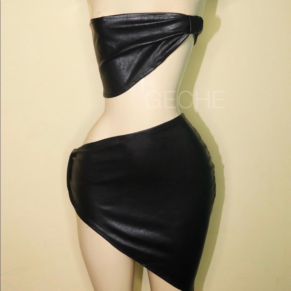 Leather Two Piece Outfit